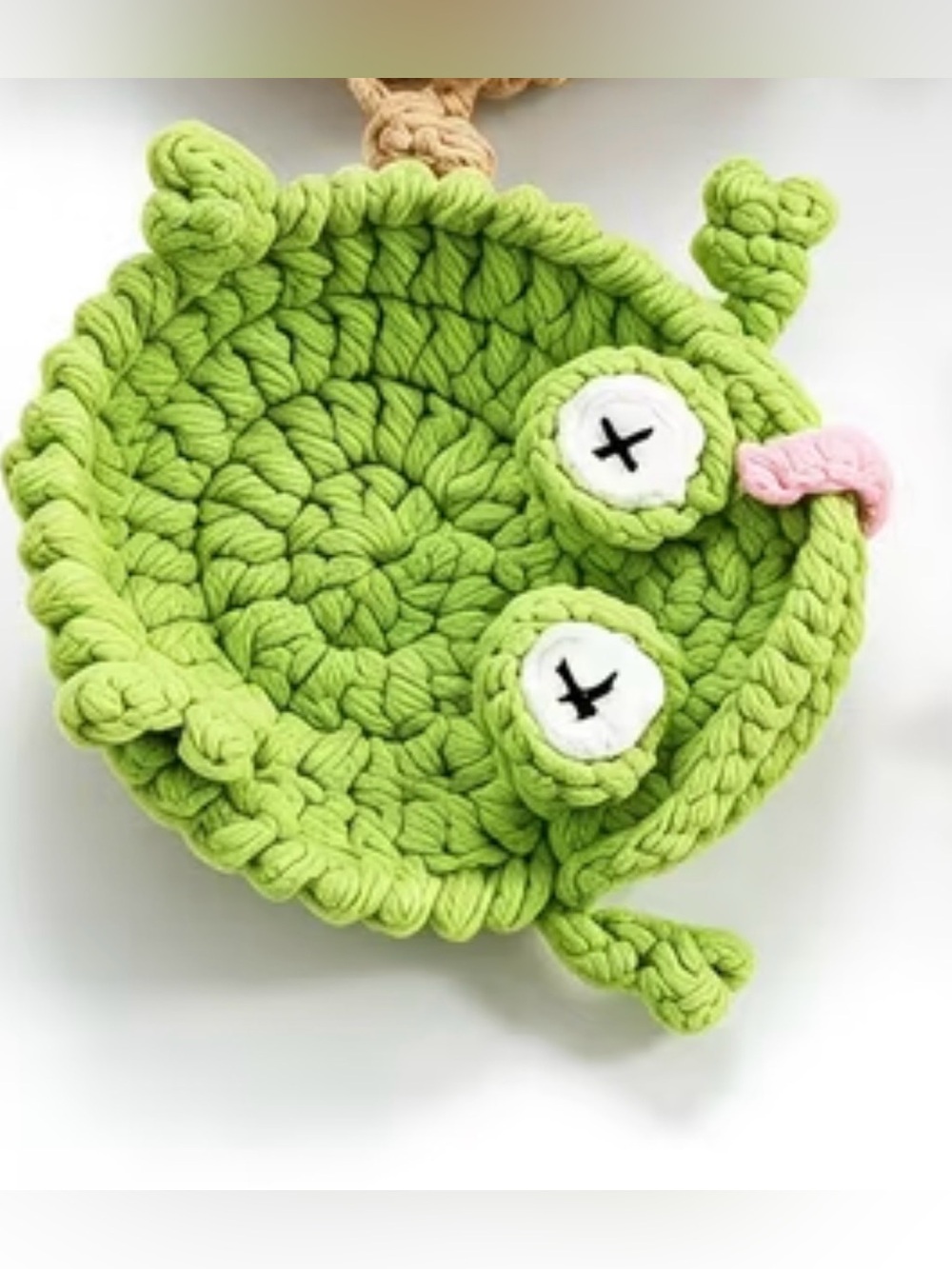Croched frog coaster new - Picture 2 of 2